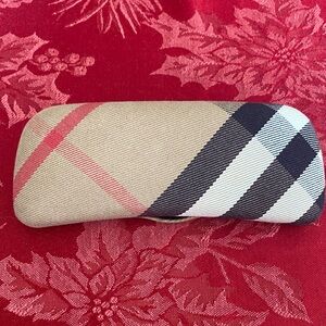 Striped Plaid Eyeglass Case in Beige and Black